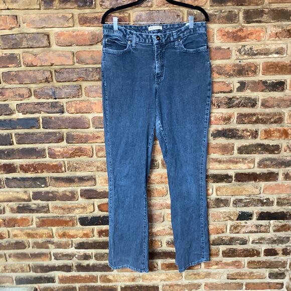Lee Medium Wash Blue Denim Straight Leg Jeans Women's Size 14 Long - Picture 1 of 6